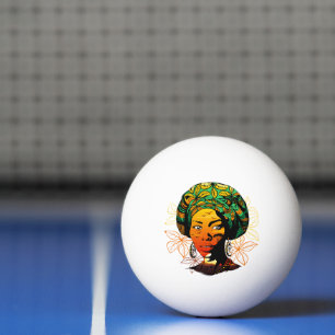 African Woman Porträtt med Sunset Pingisboll