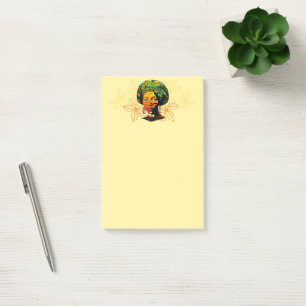 African Woman Porträtt med Sunset Post-it Block