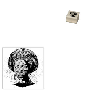 African Woman Porträtt med Sunset Stämpel