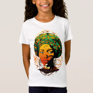 African Woman Porträtt med Sunset T Shirt