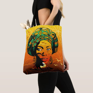 African Woman Porträtt med Sunset Tygkasse
