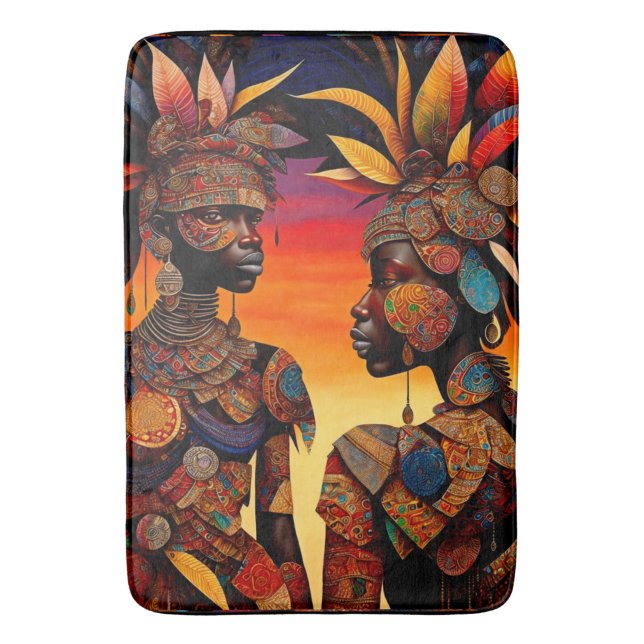 African Woman Shower Curtain Badrumsmatta (Framsidan (Vertikal))