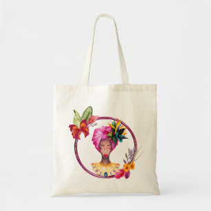 African Woman Tote Tygkasse