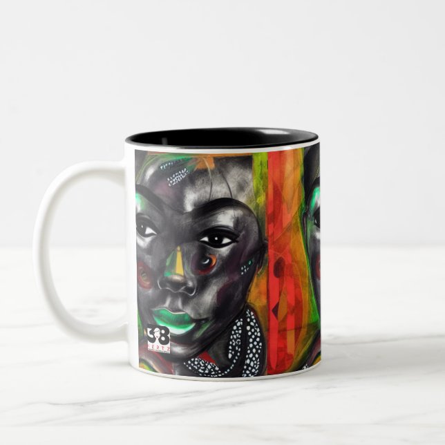 African Woman Två-Tonad Mugg (Vänster)