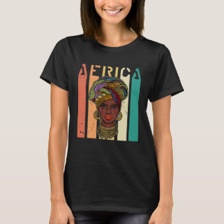 African woman womanism ethnic earrings necklace he t shirt