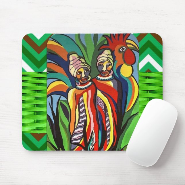 African Women Parrot Mouse Pad! Muspets Musmatta (Med mus)