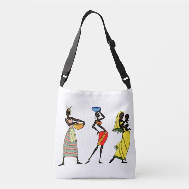 African Women Print Tote Bag Axelväska (Baksida)