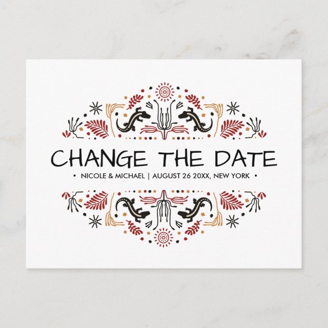 Africana | Ankara Kente Lizard ändrade planer Meddelande Vykort (Framsida)