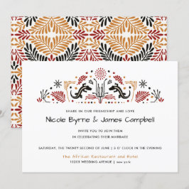 Africana | Modern Ankara Kente Lizard Bröllop Inbjudningar