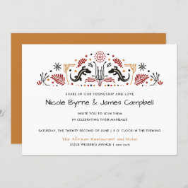 Africana | Modern Ankara Kente Lizard Bröllop Inbjudningar