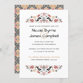 Africana | Modern Ankara Lizard Bröllop Inbjudningar