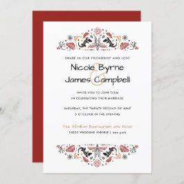 Africana | Modern Ankara Lizard Bröllop Inbjudningar