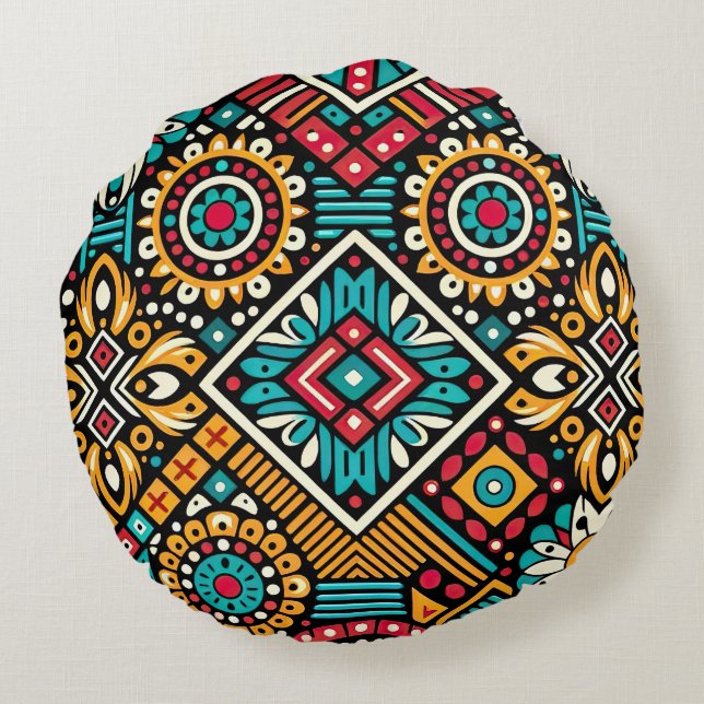Africana Vibrance Essence Rund Kudde (Baksidan)