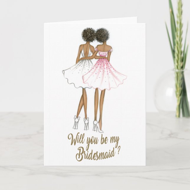 AfricanAmericanBride/AfricanAmericanBridesmaidCard Inbjudan (Framsida)