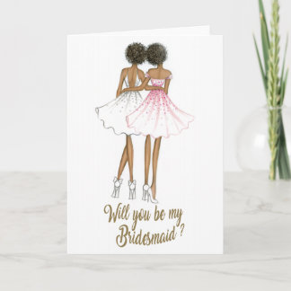 AfricanAmericanBride/AfricanAmericanBridesmaidCard Inbjudan