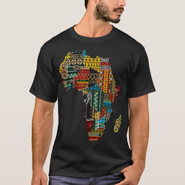 Africans Dashiki Pattraens Black History Month Tee (Framsida)