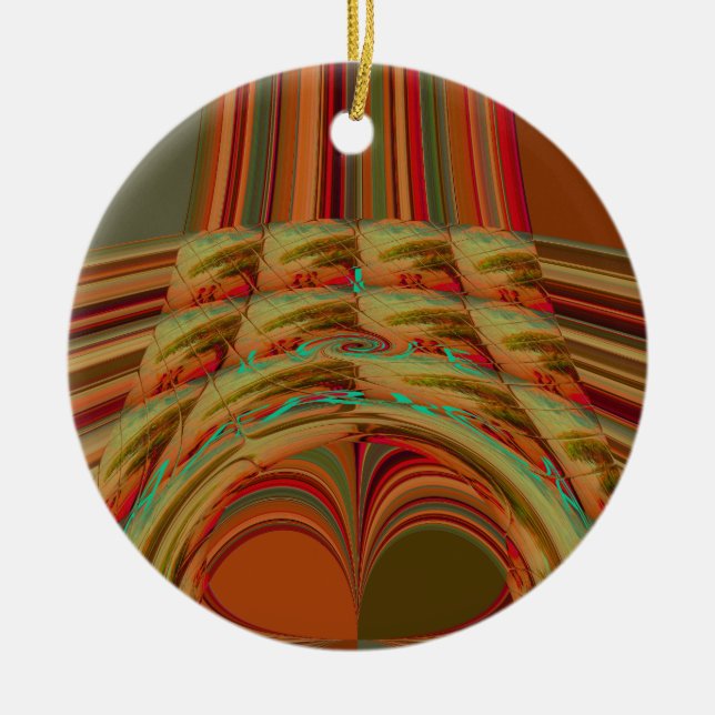 AfricanTradition Hakuna Matata Mountain Ethnic Mot Julgransprydnad Keramik (Framsidan)