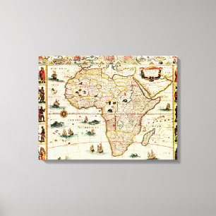 AfricaPanoramic MapAfrica Canvastryck