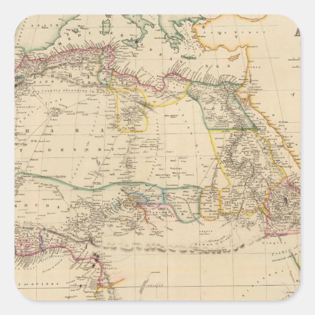 Afrika 10 fyrkantigt klistermärke (Framsida)