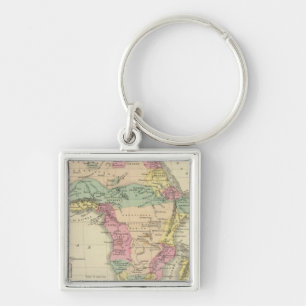 Afrika 13 fyrkantig silverfärgad nyckelring