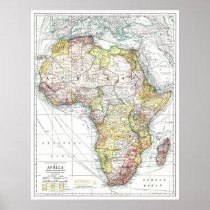 " Afrika: 1909 - karta ... Poster