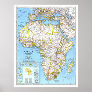 " Afrika: 1990/heute - Detaillierte Landkarte ... Poster