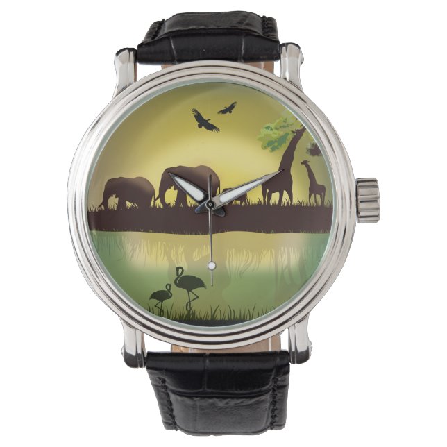 Afrika 1 Alternativ för bevakning och numrering Armbandsur (Framsida)