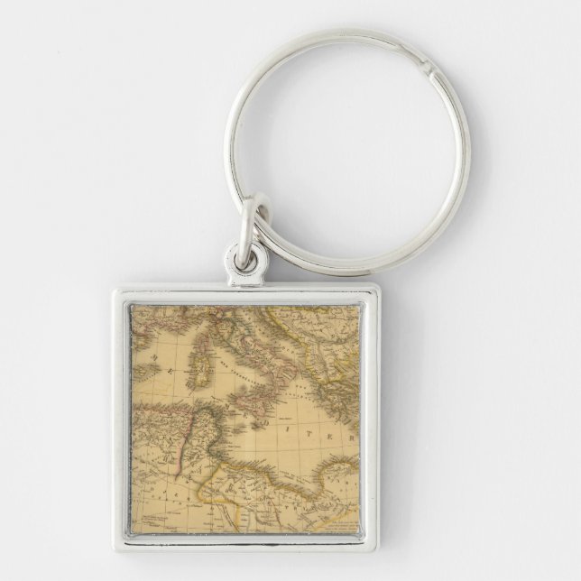 Afrika 20 fyrkantig silverfärgad nyckelring (Framsidan)