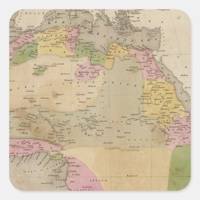 Afrika 21 fyrkantigt klistermärke (Framsida)