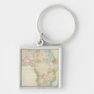 Afrika 26 fyrkantig silverfärgad nyckelring