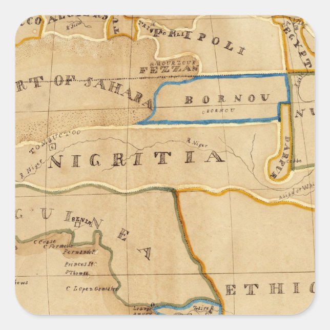 Afrika 26 fyrkantigt klistermärke (Framsida)