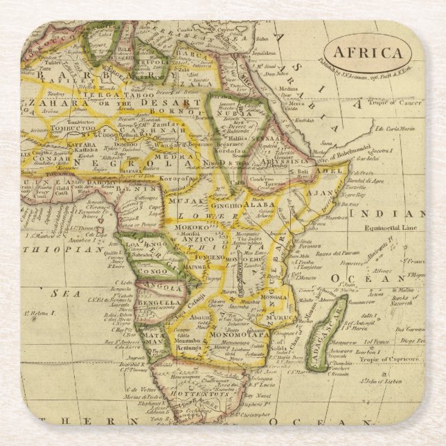 Afrika 34 underlägg papper kvadrat (Framsidan)