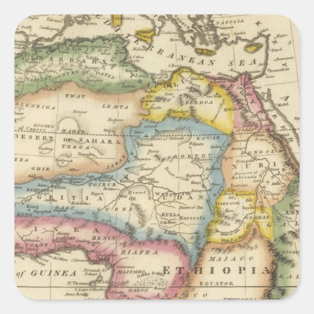 Afrika 36 fyrkantigt klistermärke (Framsida)