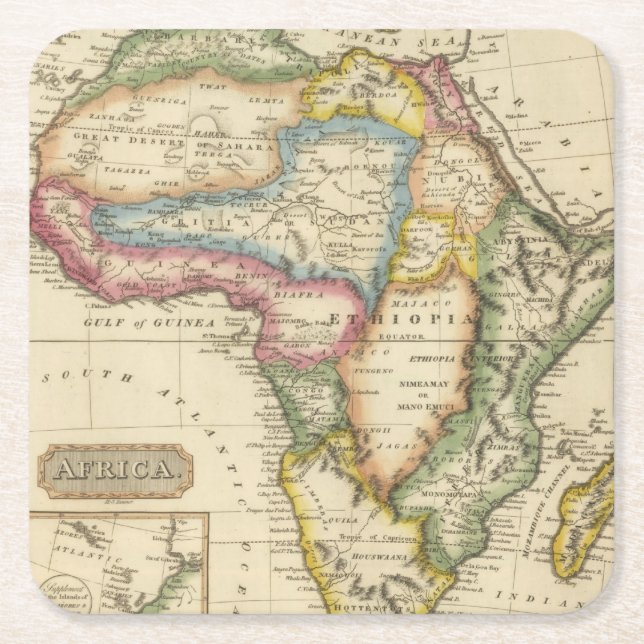 Afrika 36 underlägg papper kvadrat (Framsidan)