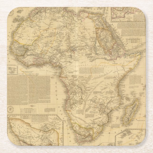 Afrika 5 underlägg papper kvadrat (Framsidan)