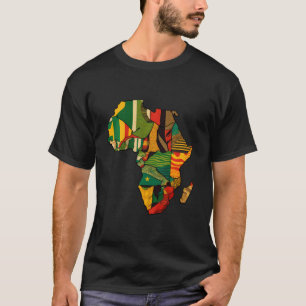 Afrika African Kente Trasa Skriv ut Junttelfte gån T Shirt