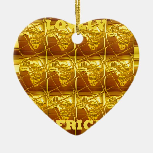 Afrika Afrika Kartor utformar Art färg.png Julgransprydnad Keramik (Framsidan)