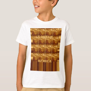 Afrika Afrika Kartor utformar Golden färg.pn Tee Shirt