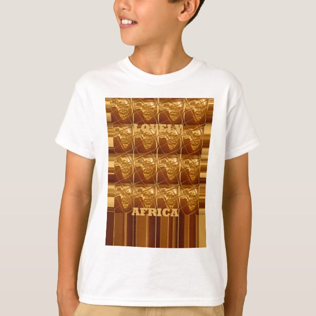 Afrika Afrika Kartor utformar Golden färg.pn Tee Shirt (Framsida)