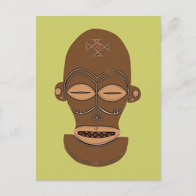 Afrika Afrika Maske Mask Djokwe Vykort (Framsida)