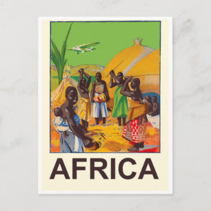 Afrika, afrikansk traditionell by vykort