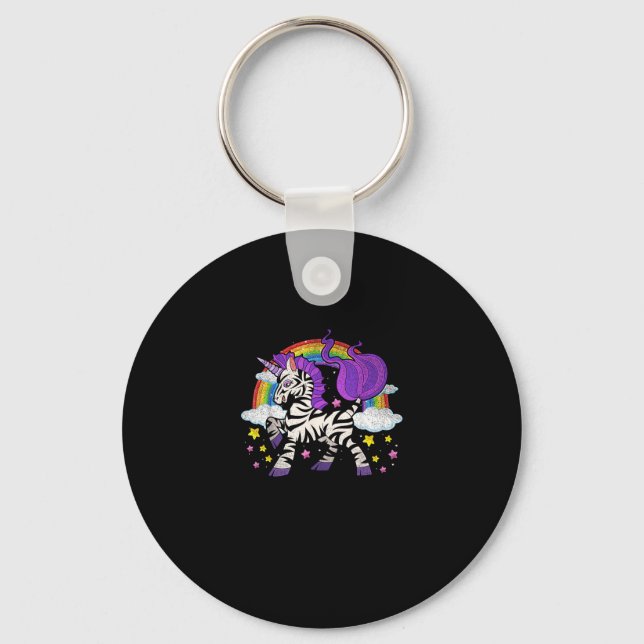 Afrika Animal Rainbow Zebracorn Cute Zebra Fantasy Nyckelring (Framsida)