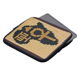 Afrika Ankh Artisan Crochet Print Electronics Bag Laptop Fodral