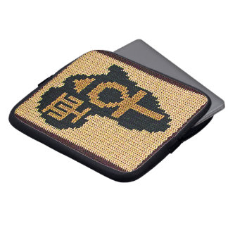 Afrika Ankh Artisan Crochet Print Electronics Bag Laptop Fodral