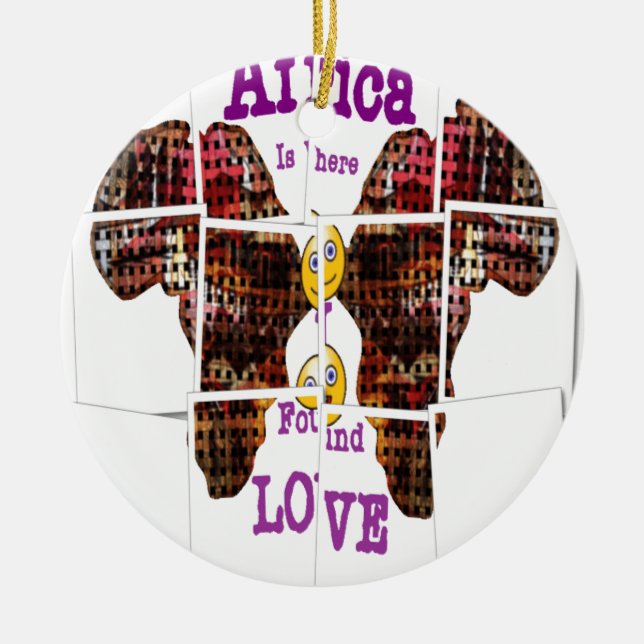 Afrika är där jag hittade Kärlek Julgransprydnad Keramik (Framsidan)