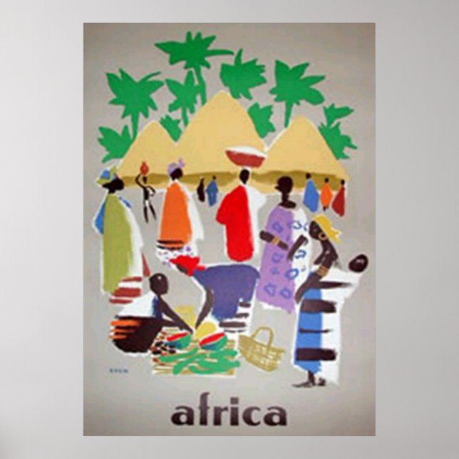 Afrika Art Deco Vintage affisch (Framsidan)