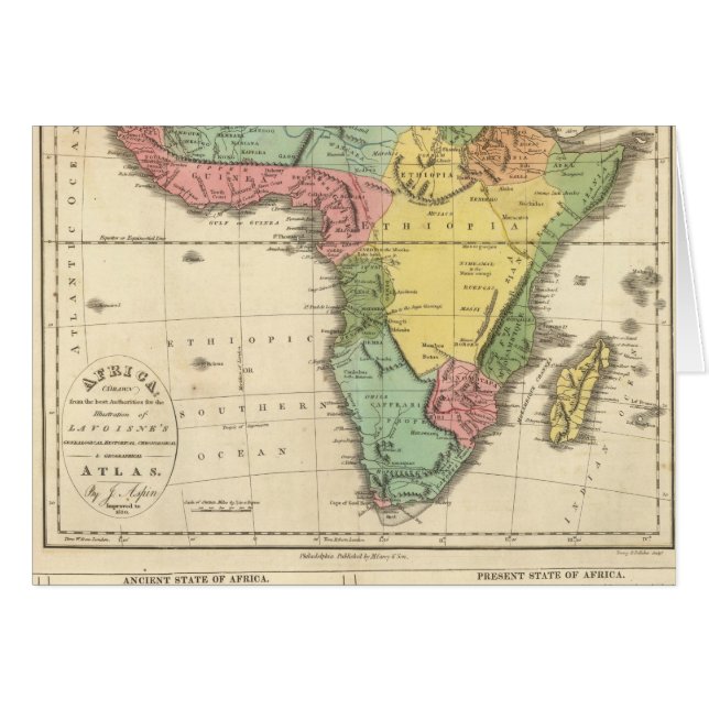 Afrika Atlas Karta 2 Hälsningskort (Framsidan Horizontal)