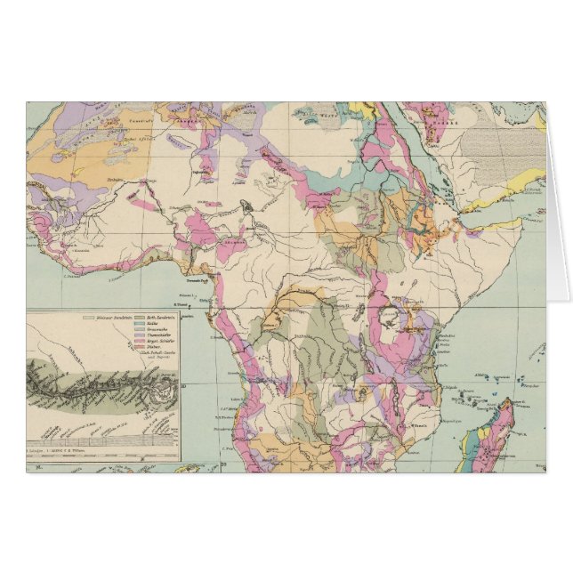 Afrika - Atlas Karta av Afrika Hälsningskort (Framsidan Horizontal)