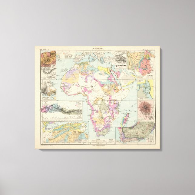 Afrika - Atlas Karta i Afrika Canvastryck (Framsida)