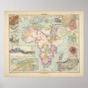 Afrika - Atlas Karta i Afrika Poster